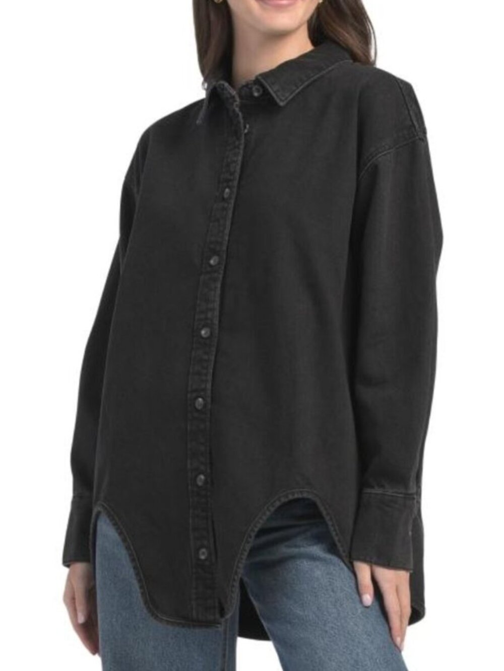 HUDSON Denim Shirt With Hem Detail
